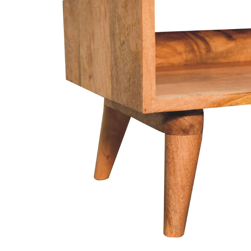 Oak-ish Bench with Tan Leather Seatpad Artisan