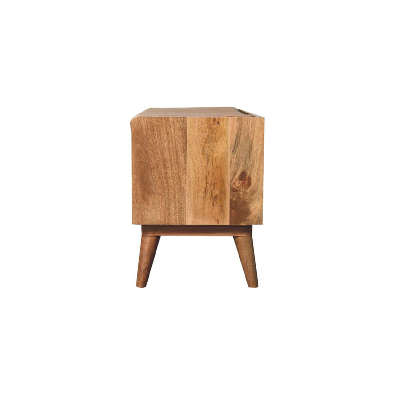 Oak-ish Bench with Tan Leather Seatpad Artisan