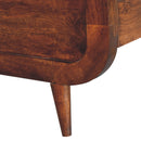 Curved Chestnut Double Full Bed