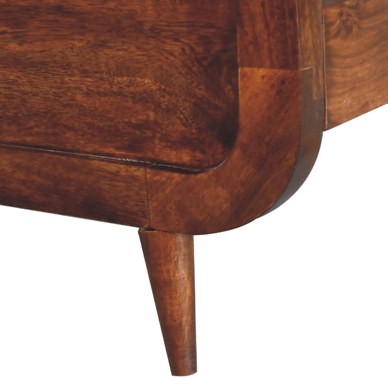 Curved Chestnut Double Full Bed