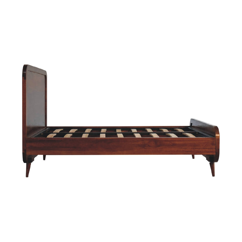 Curved Chestnut Double Full Bed
