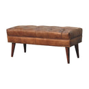 Harbour Brown Leather Bench Artisan