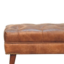 Harbour Brown Leather Bench Artisan
