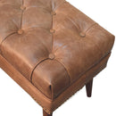Harbour Brown Leather Bench Artisan