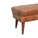 Harbour Brown Leather Bench Artisan