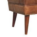 Harbour Brown Leather Bench Artisan