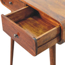 Chestnut Curved Hallway Table w/2-Drawers Artisan