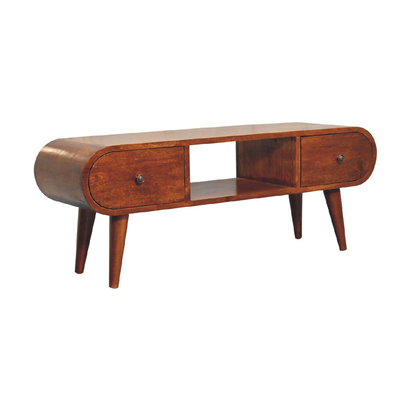 Chestnut Circular TV Unit Artisan