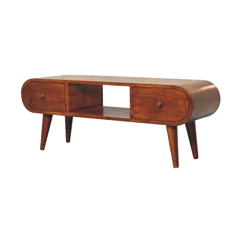 Chestnut Circular TV Unit Artisan