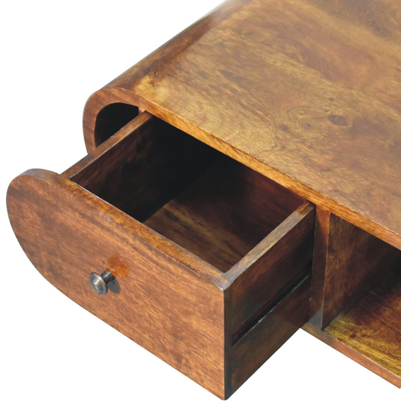 Chestnut Circular TV Unit Artisan