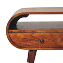 Chestnut Circular TV Stand Artisan