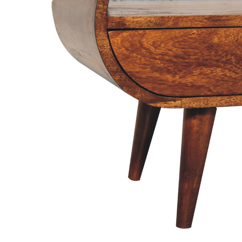 Chestnut Circular TV Stand Artisan