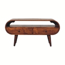 Chestnut Circular TV Stand Artisan