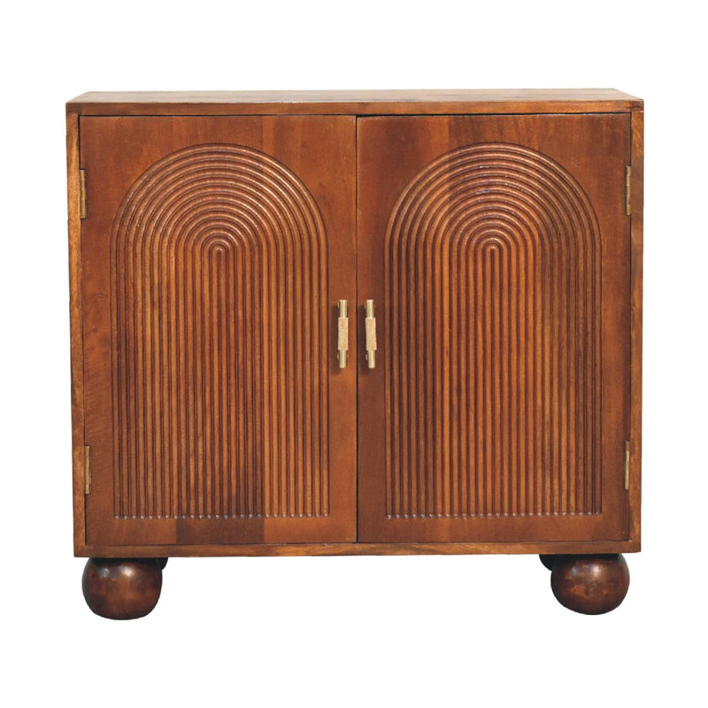 Chestnut Carved Ball Cabinet Artisan