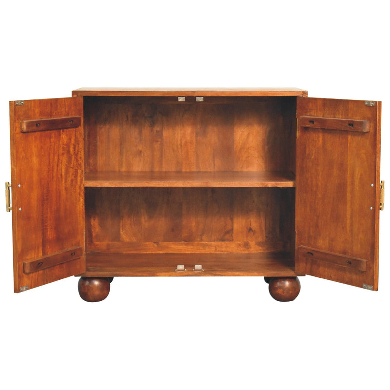 Chestnut Carved Ball Cabinet Artisan