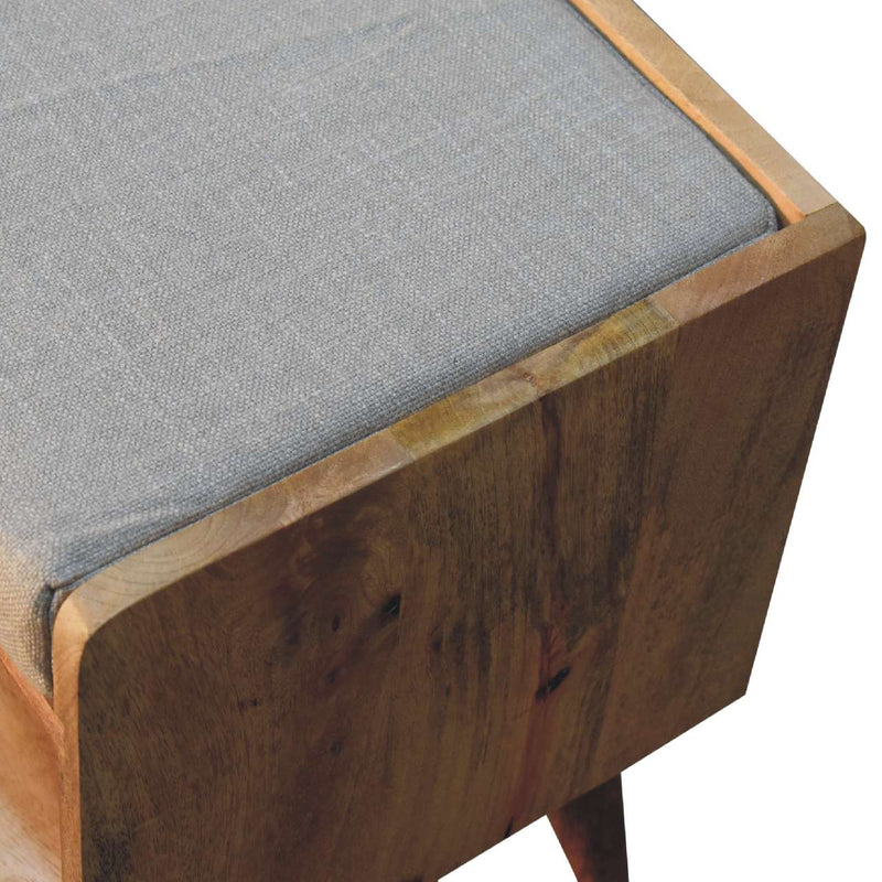 Oak-ish Nordic Storage Bench With Mud Linen Artisan