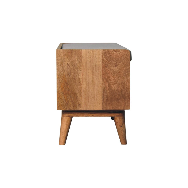 Oak-ish Nordic Storage Bench With Mud Linen Artisan