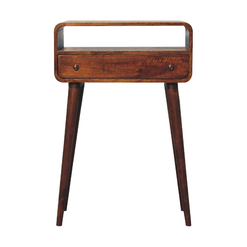 Chestnut Nordic Style One Drawer & One Open Slot Console Table Artisan