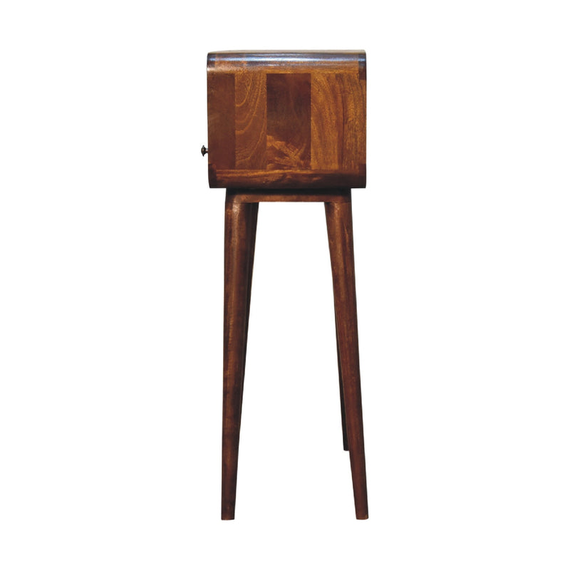 Chestnut Nordic Style One Drawer & One Open Slot Console Table Artisan