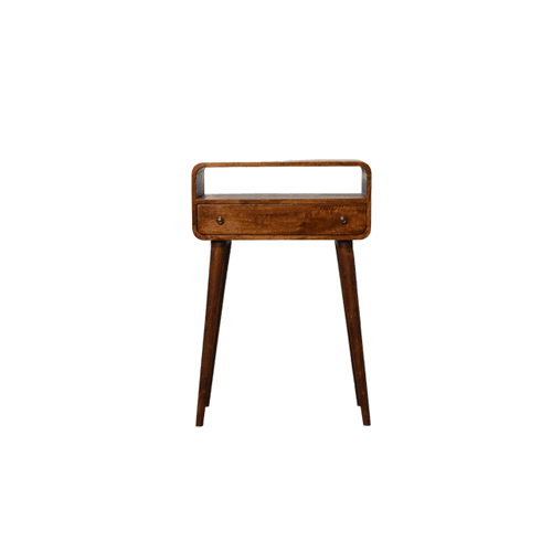 Chestnut Nordic Style One Drawer & One Open Slot Console Table Artisan