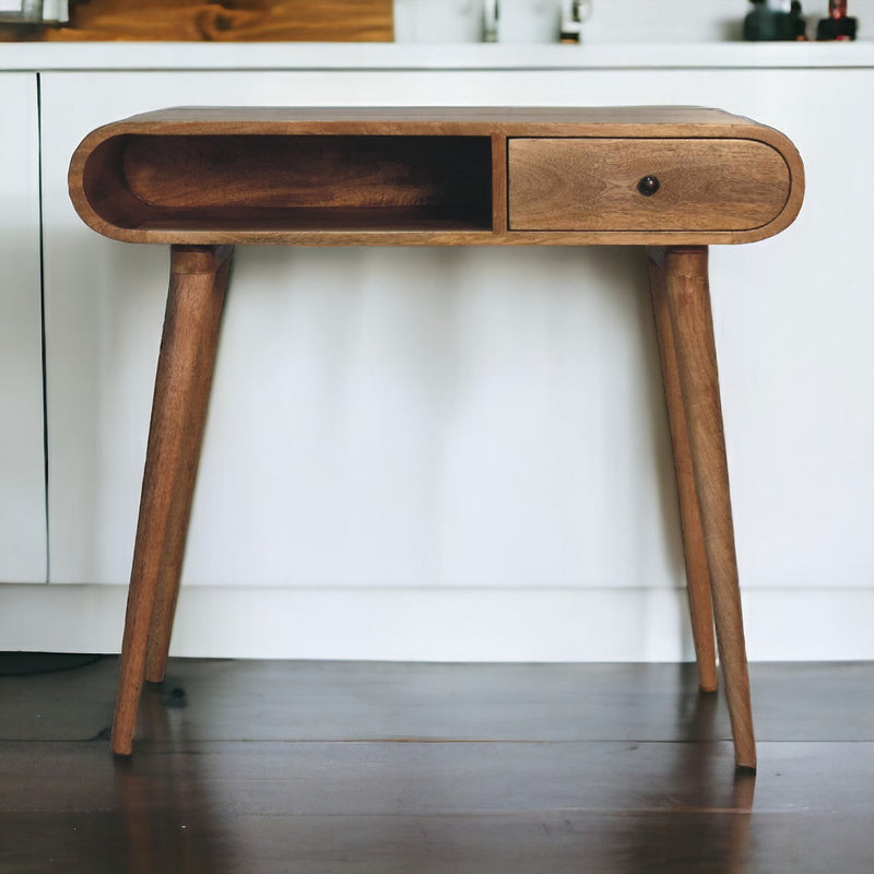 Curved Chestnut Writing Desk Artisan