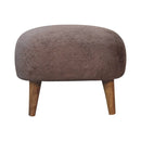 Mocha Faux Fur Square Stool Artisan