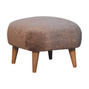 Mocha Faux Fur Square Stool Artisan