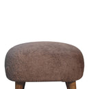 Mocha Faux Fur Square Stool Artisan