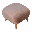 Mocha Faux Fur Square Stool Artisan