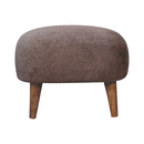 Mocha Faux Fur Square Stool Artisan