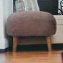 Mocha Faux Fur Square Stool Artisan