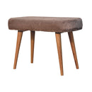 Mocha Faux Fur Fabric Bench Artisan