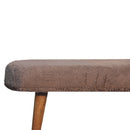 Mocha Faux Fur Fabric Bench Artisan