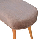 Mocha Faux Fur Fabric Bench Artisan