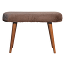 Mocha Faux Fur Fabric Bench Artisan