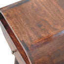 Light Walnut Circular nightstand with Open Slot Artisan