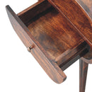 Light Walnut Circular nightstand with Open Slot Artisan