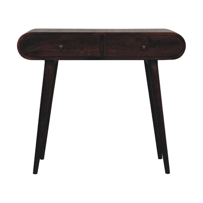 Light Walnut Curved Edge Console Table Artisan