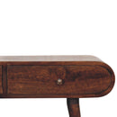 Light Walnut Curved Edge Console Table Artisan
