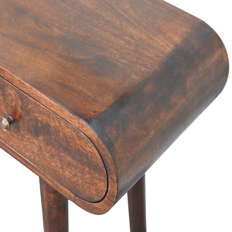 Light Walnut Curved Edge Console Table Artisan