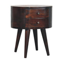 Light Walnut Rounded nightstand Table Artisan