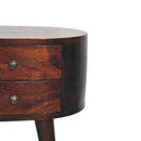 Light Walnut Rounded nightstand Table Artisan