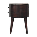 Light Walnut Rounded nightstand Table Artisan