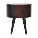 Light Walnut Rounded nightstand Table Artisan