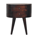 Light Walnut Rounded nightstand Table Artisan