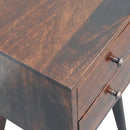 Mini 2 Drawer Light Walnut Nightstand Artisan