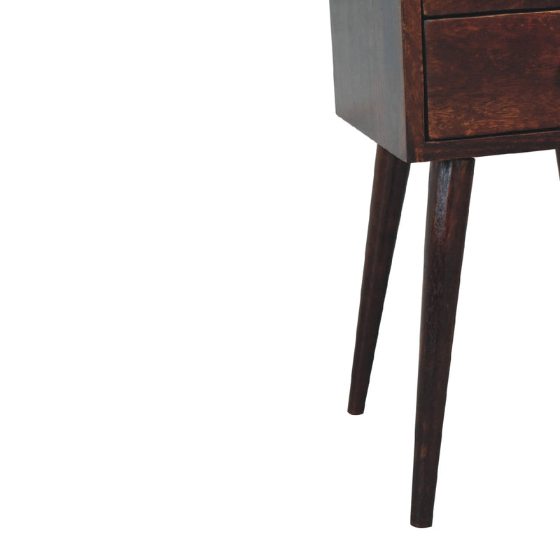 Mini 2 Drawer Light Walnut Nightstand Artisan
