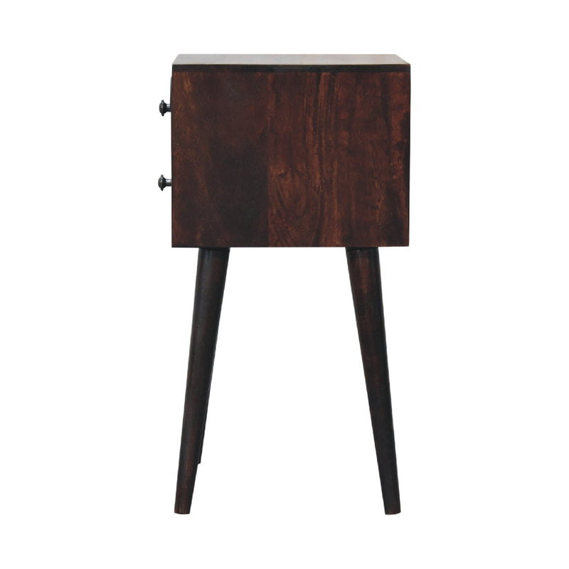 Mini 2 Drawer Light Walnut Nightstand Artisan