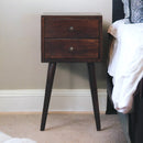 Mini 2 DrawerCalifornia Walnut Bedside Nightstand Artisan