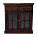 Light Walnut Cabinet with Glazed Doors Artisan
